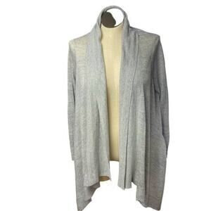 NWOT. - PURE DKNY Linen Cardigan, Gray, Minimalist, Neutral, Coastal, Beach, M/L